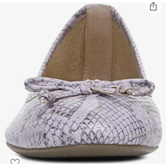 Vionic Callisto Snakeskin Embossed Purple Lavender Leather Ballet Flat size 8 - Picture 4 of 12